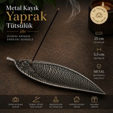 İki Yedi Konsept Metal Yaprak Kayık Tütsülük Çubuk Tütsü Yakma Standı Dekoratif Ev Ofis Hediyelik