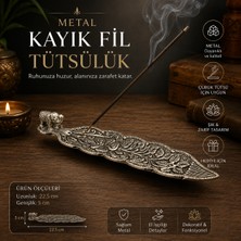 İki Yedi Konsept Metal Fil Figürlü Kayık Tütsülük Çubuk Tütsü Yakma Standı Dekoratif Ev Ofis Hediyesi