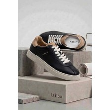 Lufian Paul Erkek Deri Sneaker - Beyaz Tabanlı, Casual Günlük Ayakkabı