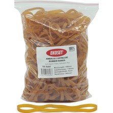Ekoset 100 Adet Geniş Kalın Kauçuk Paket Ambalaj Lastiği 180 x 5 mm Doğal Renk