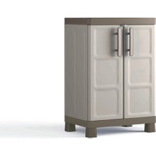 Sadece Nette Modern Tasarımlı Plastik Banyo Dolabı Bej MDF Malzemeden 65 x 45 x 97 cm Boyutlarında