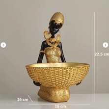 Volix Dizayn Afrikalı Kadın Figürlü Dekoratif Kase – Anahtar, Takı ve Aksesuar | Antre & Salon Şıklığı