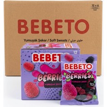 Bebeto Böğürtlen Yumuşak Şeker Jelibon 80 G  12 Adet x 6