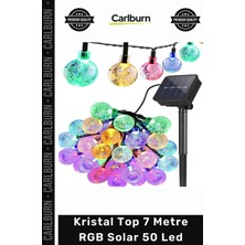 Carlburn #solar Kristal Top Bahçe Dekoratif Aydınlatma 8 Fonksiyon Güneş Paneli 7m 50 LED Rgb Solar