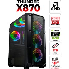 Xaser Thunder X870 Ryzen 7 7800X3D 32GB Ddr5 Ram 1tb M.2 Nvme SSD 16GB RTX5060 Ti Sıvı Soğutmalı Tavsiye Oyun Sistem