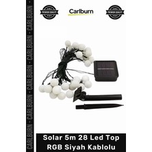 Carlburn #solar Bahçe Aydınlatma Güneş Enerjili Dekoratif Dış Mekan Solar 5m 28 LED Top Rgb Siyah Kablolu