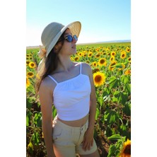 Cuties 05-14 Yaş Kız Çocuk Beyaz Ip Askılı Crop