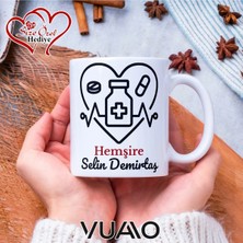 Vuao Hemşire Özel Isimli Yazılı Kupa Bardak, Kişiye Özel Baskılı Kupa Bardağı - Hemşire Isme Özel Hediye Kupa - Hemşireler Günü Hediyesi Isim Yazılı - Çift Taraflı Baskılı Sağlık Çalışanı Meslek Kupaları