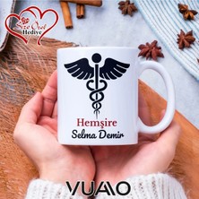 Vuao Hemşire Özel Isimli Yazılı Kupa Bardak, Kişiye Özel Baskılı Kupa Bardağı - Hemşire Isme Özel Hediye Kupa - Hemşireler Günü Hediyesi Isim Yazılı - Çift Taraflı Baskılı Sağlık Çalışanı Meslek Kupaları