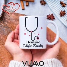 Vuao Hemşire Özel Isimli Yazılı Kupa Bardak, Kişiye Özel Baskılı Kupa Bardağı - Hemşire Isme Özel Hediye Kupa - Hemşireler Günü Hediyesi Isim Yazılı - Çift Taraflı Baskılı Sağlık Çalışanı Meslek Kupaları