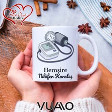 Vuao Hemşire Özel Isimli Yazılı Kupa Bardak, Kişiye Özel Baskılı Kupa Bardağı - Hemşire Isme Özel Hediye Kupa - Hemşireler Günü Hediyesi Isim Yazılı - Çift Taraflı Baskılı Sağlık Çalışanı Meslek Kupaları