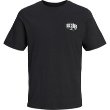 Jack & Jones Erkek Bisiklet Yaka Tişört - Aero %100 Pamuk Kısa Kol Günlük Stil Siyah