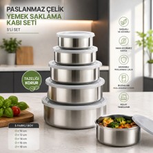 PratikBir Paslanmaz Çelik Yemek Saklama Kabı Seti