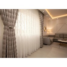 Nivemes Home Nivemeshome Efsun  Ekru  1/3 Pileli Tül Perde