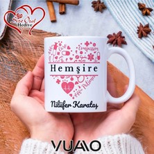 Vuao Hemşire Özel Isimli Yazılı Kupa Bardak, Kişiye Özel Baskılı Kupa Bardağı - Hemşire Isme Özel Hediye Kupa - Hemşireler Günü Hediyesi Isim Yazılı - Çift Taraflı Baskılı Sağlık Çalışanı Meslek Kupaları