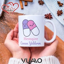 Vuao Hemşire Özel Isimli Yazılı Kupa Bardak, Kişiye Özel Baskılı Kupa Bardağı - Hemşire Isme Özel Hediye Kupa - Hemşireler Günü Hediyesi Isim Yazılı - Çift Taraflı Baskılı Sağlık Çalışanı Meslek Kupaları
