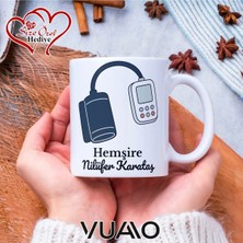 Vuao Hemşire Özel Isimli Yazılı Kupa Bardak, Kişiye Özel Baskılı Kupa Bardağı - Hemşire Isme Özel Hediye Kupa - Hemşireler Günü Hediyesi Isim Yazılı - Çift Taraflı Baskılı Sağlık Çalışanı Meslek Kupaları