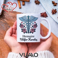 Vuao Hemşire Özel Isimli Yazılı Kupa Bardak, Kişiye Özel Baskılı Kupa Bardağı - Hemşire Isme Özel Hediye Kupa - Hemşireler Günü Hediyesi Isim Yazılı - Çift Taraflı Baskılı Sağlık Çalışanı Meslek Kupaları