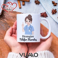Vuao Hemşire Özel Isimli Yazılı Kupa Bardak, Kişiye Özel Baskılı Kupa Bardağı - Hemşire Isme Özel Hediye Kupa - Hemşireler Günü Hediyesi Isim Yazılı - Çift Taraflı Baskılı Sağlık Çalışanı Meslek Kupaları
