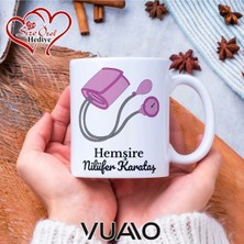 Vuao Hemşire Özel Isimli Yazılı Kupa Bardak, Kişiye Özel Baskılı Kupa Bardağı - Hemşire Isme Özel Hediye Kupa - Hemşireler Günü Hediyesi Isim Yazılı - Çift Taraflı Baskılı Sağlık Çalışanı Meslek Kupaları