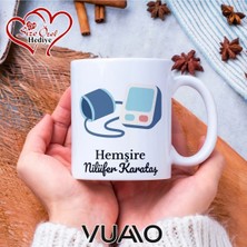 Vuao Hemşire Özel Isimli Yazılı Kupa Bardak, Kişiye Özel Baskılı Kupa Bardağı - Hemşire Isme Özel Hediye Kupa - Hemşireler Günü Hediyesi Isim Yazılı - Çift Taraflı Baskılı Sağlık Çalışanı Meslek Kupaları