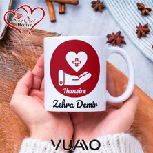Vuao Hemşire Özel Isimli Yazılı Kupa Bardak, Kişiye Özel Baskılı Kupa Bardağı - Hemşire Isme Özel Hediye Kupa - Hemşireler Günü Hediyesi Isim Yazılı - Çift Taraflı Baskılı Sağlık Çalışanı Meslek Kupaları