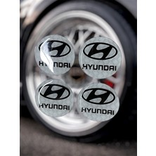 Hyundai Jant Göbeği Damla Etiket 4 Lü Oto Universal Jant Göbeği 3D Jant Arması Damla Sticker Seti