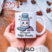 Vuao Hemşire Özel Isimli Yazılı Kupa Bardak, Kişiye Özel Baskılı Kupa Bardağı - Hemşire Isme Özel Hediye Kupa - Hemşireler Günü Hediyesi Isim Yazılı - Çift Taraflı Baskılı Sağlık Çalışanı Meslek Kupaları