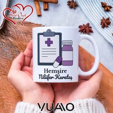 Vuao Hemşire Özel Isimli Yazılı Kupa Bardak, Kişiye Özel Baskılı Kupa Bardağı - Hemşire Isme Özel Hediye Kupa - Hemşireler Günü Hediyesi Isim Yazılı - Çift Taraflı Baskılı Sağlık Çalışanı Meslek Kupaları