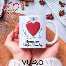 Vuao Hemşire Özel Isimli Yazılı Kupa Bardak, Kişiye Özel Baskılı Kupa Bardağı - Hemşire Isme Özel Hediye Kupa - Hemşireler Günü Hediyesi Isim Yazılı - Çift Taraflı Baskılı Sağlık Çalışanı Meslek Kupaları