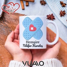 Vuao Hemşire Özel Isimli Yazılı Kupa Bardak, Kişiye Özel Baskılı Kupa Bardağı - Hemşire Isme Özel Hediye Kupa - Hemşireler Günü Hediyesi Isim Yazılı - Çift Taraflı Baskılı Sağlık Çalışanı Meslek Kupaları