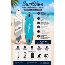 Surfwave HMI005-10 335X84X15 cm Şişme Sup Tahtası Seti – Profesyonel Paddle Board, Geniş Dengeli Tasarım, Kürek Pompa Çanta Fin Leash Dahil