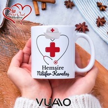 Vuao Hemşire Özel Isimli Yazılı Kupa Bardak, Kişiye Özel Baskılı Kupa Bardağı - Hemşire Isme Özel Hediye Kupa - Hemşireler Günü Hediyesi Isim Yazılı - Çift Taraflı Baskılı Sağlık Çalışanı Meslek Kupaları