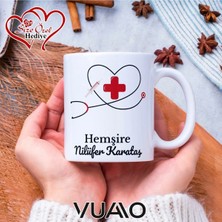 Vuao Hemşire Özel Isimli Yazılı Kupa Bardak, Kişiye Özel Baskılı Kupa Bardağı - Hemşire Isme Özel Hediye Kupa - Hemşireler Günü Hediyesi Isim Yazılı - Çift Taraflı Baskılı Sağlık Çalışanı Meslek Kupaları