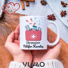 Vuao Hemşire Özel Isimli Yazılı Kupa Bardak, Kişiye Özel Baskılı Kupa Bardağı - Hemşire Isme Özel Hediye Kupa - Hemşireler Günü Hediyesi Isim Yazılı - Çift Taraflı Baskılı Sağlık Çalışanı Meslek Kupaları
