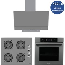 Alveus Afm Serisi Fc-38 Cam Antrasit-Gri  3'lü Ankastre Set ( FM7710 + FM2210 + FM3407 )