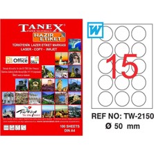  tanex tw-2150 lazer etiket yuvarlak 50 mm tw2150las10100