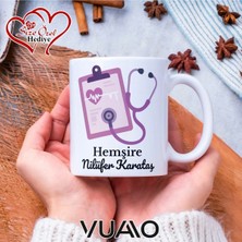 Vuao Hemşire Özel Isimli Yazılı Kupa Bardak, Kişiye Özel Baskılı Kupa Bardağı - Hemşire Isme Özel Hediye Kupa - Hemşireler Günü Hediyesi Isim Yazılı - Çift Taraflı Baskılı Sağlık Çalışanı Meslek Kupaları