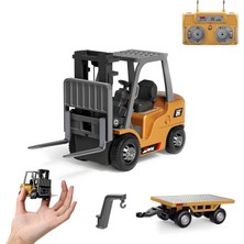 Apexma Oyuncak 2.4ghz Uzaktan Kumandalı Mini Forklift Şarjlı 8 Kanallı Metal Alaşımlı Mini Rc Iş Makinesi