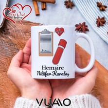 Vuao Hemşire Özel Isimli Yazılı Kupa Bardak, Kişiye Özel Baskılı Kupa Bardağı - Hemşire Isme Özel Hediye Kupa - Hemşireler Günü Hediyesi Isim Yazılı - Çift Taraflı Baskılı Sağlık Çalışanı Meslek Kupaları