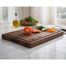 Bk Gift Doğal Ceviz Şef Tipi Kesme Tahtası 41X25X2,5 cm – Lazerle  Kişiselleştirme – Masif El Yapımı Servis ve Doğrama Tahtası