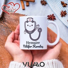 Vuao Hemşire Özel Isimli Yazılı Kupa Bardak, Kişiye Özel Baskılı Kupa Bardağı - Hemşire Isme Özel Hediye Kupa - Hemşireler Günü Hediyesi Isim Yazılı - Çift Taraflı Baskılı Sağlık Çalışanı Meslek Kupaları