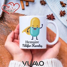 Vuao Hemşire Özel Isimli Yazılı Kupa Bardak, Kişiye Özel Baskılı Kupa Bardağı - Hemşire Isme Özel Hediye Kupa - Hemşireler Günü Hediyesi Isim Yazılı - Çift Taraflı Baskılı Sağlık Çalışanı Meslek Kupaları