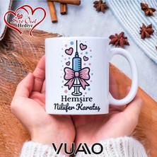 Vuao Hemşire Özel Isimli Yazılı Kupa Bardak, Kişiye Özel Baskılı Kupa Bardağı - Hemşire Isme Özel Hediye Kupa - Hemşireler Günü Hediyesi Isim Yazılı - Çift Taraflı Baskılı Sağlık Çalışanı Meslek Kupaları
