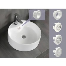 MUS3D  Beyaz Lavabo Taşma Yüzüğü | Evye Taşma Deliği Kapağı | Plastik Gider Aksesuarı Uyumlu | 4 Adet