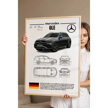 E2 Nova Mercedes Gle Tablo - Teknik Özellikli Amg Gle 63 S Suv Poster - Çerçeveli Duvar Dekoru - Blueprint