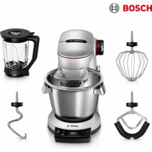 Bosch MUM9YX5S12 Optimum 1600 W Mutfak Şefi 5.5 L Çelik Hazneli 7 Kademeli Cam Blenderlı Tam Metal Gövdeli Gümüş