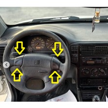 BLG Seat Ibiza Mk2 (1993-1999) Direksiyon Korna Düğmesi ve Altı Tamir Seti (4 Parça / Siyah / Abs Plastik / Parça Kodu: 3A0419097)
