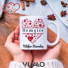 Vuao Hemşire Özel Isimli Yazılı Kupa Bardak, Kişiye Özel Baskılı Kupa Bardağı - Hemşire Isme Özel Hediye Kupa - Hemşireler Günü Hediyesi Isim Yazılı - Çift Taraflı Baskılı Sağlık Çalışanı Meslek Kupaları