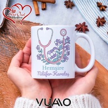 Vuao Hemşire Özel Isimli Yazılı Kupa Bardak, Kişiye Özel Baskılı Kupa Bardağı - Hemşire Isme Özel Hediye Kupa - Hemşireler Günü Hediyesi Isim Yazılı - Çift Taraflı Baskılı Sağlık Çalışanı Meslek Kupaları